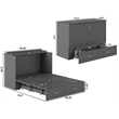 Home Square Set of 2 Murphy Full Bed Chest with Mattress & Side Table in Gray