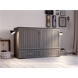 Home Square Set of 2 Queen Murphy Bed Chest with Mattress & End Table in Gray
