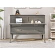 Home Square Set of 2 Full Size Murphy Bed Desk with Mattress & End Table in Gray