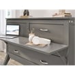 Home Square Set of 2 Full Size Murphy Bed Desk with Mattress & End Table in Gray