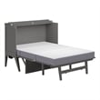 Home Square Set of 2 Full Size Murphy Bed Desk with Mattress & End Table in Gray