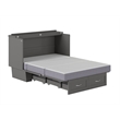 Home Square Set of 2 Full Size Murphy Bed Chest with Mattress & End Table - Gray