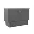 Home Square Set of 2 Full Size Murphy Bed Chest with Mattress & End Table - Gray