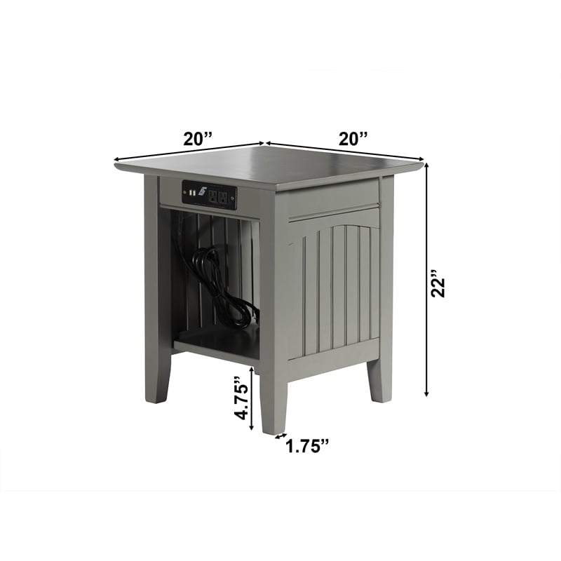 Home Square Set of 2 Full Size Murphy Bed Chest with Mattress & End Table - Gray