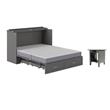 Home Square Set of 2 Queen Murphy Bed Chest & End Table in Gray