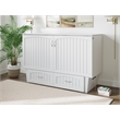 Home Square Set of 2 Queen Murphy Bed Chest with Mattress & Side Table in White