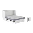 Home Square Set of 2 Queen Murphy Bed Chest & Side Table in White
