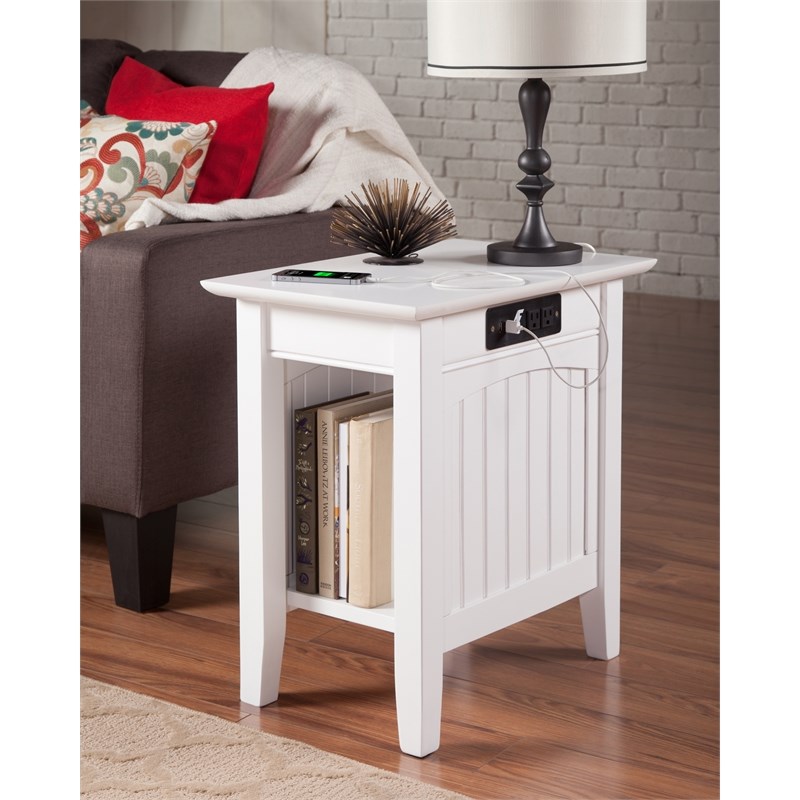 Home Square Set of 2 Queen Murphy Bed Chest with Mattress & Side Table in White