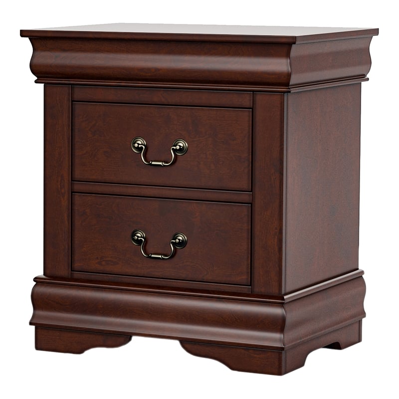 Home Square Set of 4 Chest and Dresser and 2 Nightstands in Cherry