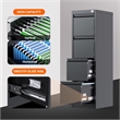 Home Square Set of 2 4-Drawer Vertical Metal File Cabinet for Office in Black