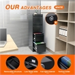 Home Square Set of 2 4-Drawer Vertical Metal File Cabinet for Office in Black