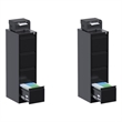 Home Square Set of 2 4-Drawer Vertical Metal File Cabinet for Office in Black