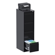 Home Square Set of 2 4-Drawer Vertical Metal File Cabinet for Office in Black