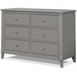 Home Square Set of 2 Crib and Changer & Double Dresser in Gray