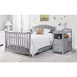 Home Square Set of 2 Crib and Changer & Double Dresser in Gray