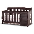 Home Square 3 Set Espresso Crib and Changer & 4-Drawer Dresser & Double Dresser