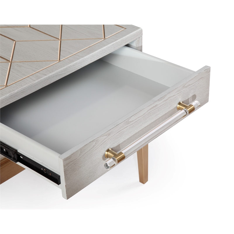 Home Square Set of 2 4-Door Server & Rectangular End Table in Soft Graphite Gray