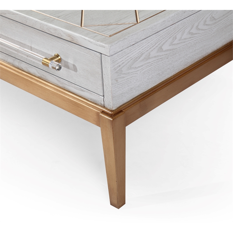 Home Square Set of 3 4-Door Server & Cocktail Table & End Table in Gray