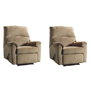 home square set of 2 contemporary zero wall recliners in mocha