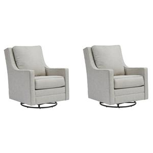 home square set of 2 swivel glider accent chairs in frost finish