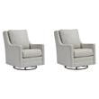 Home Square Set of 2 Swivel Glider Accent Chairs in Frost Finish