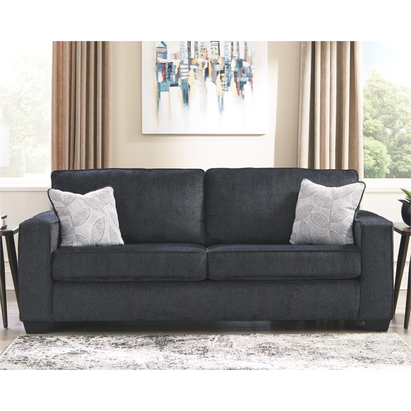 Home Square Set of 2 Queen Sleeper Sofa & Loveseat in Slate Finish