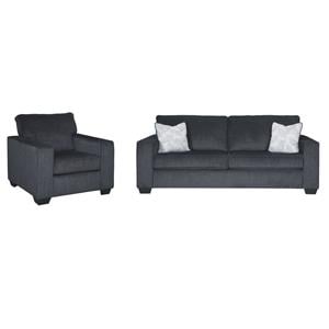 Home Square Set of 2 Queen Sleeper Sofa & Accent Chair in Slate
