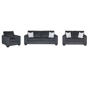 Home Square Set of 3 Queen Sleeper Sofa & Loveseat & Accent Chair in Slate