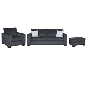 Home Square Set of 3 Sofa & Accent Chair & Ottoman in Slate