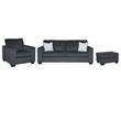 Home Square Set of 3 Sofa & Accent Chair & Ottoman in Slate