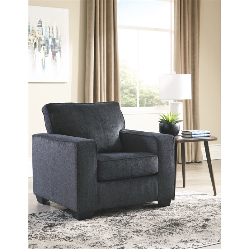 Home Square Set of 4 Sofa & Loveseat & Accent Chair & Ottoman in Slate