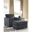 Home Square Set of 2 Contemporary Accent Chair & Ottoman in Slate