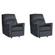 Home Square Set of 2 Contemporary Rocker Recliners in Slate Finish