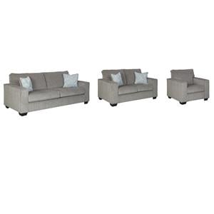 Home Square Set of 3 Sofa & Loveseat & Accent Chair in Alloy