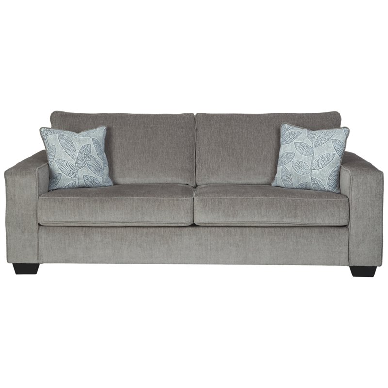 Home Square Set of 3 Queen Sleeper Sofa & Loveseat & Ottoman in Alloy