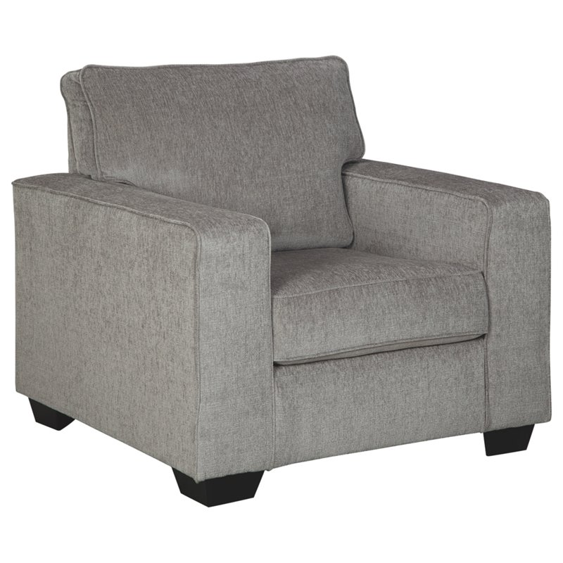 Home Square Set of 3 Loveseat & Accent Chair & Ottoman in Alloy