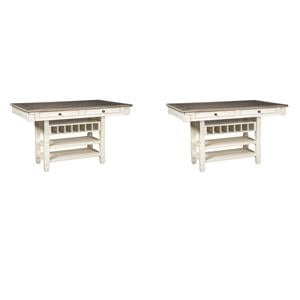 Home Square Set of 2 Counter Height Dining Tables in Two-Tone