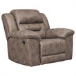 Home Square Set of 2 Reclining Sofa & Rocker Recliner in Fossil