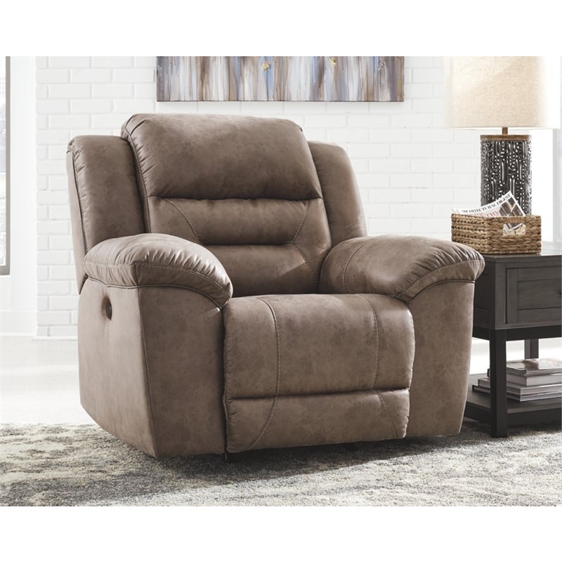 Home Square Set of 2 Power Reclining Loveseat & Recliner in Fossil