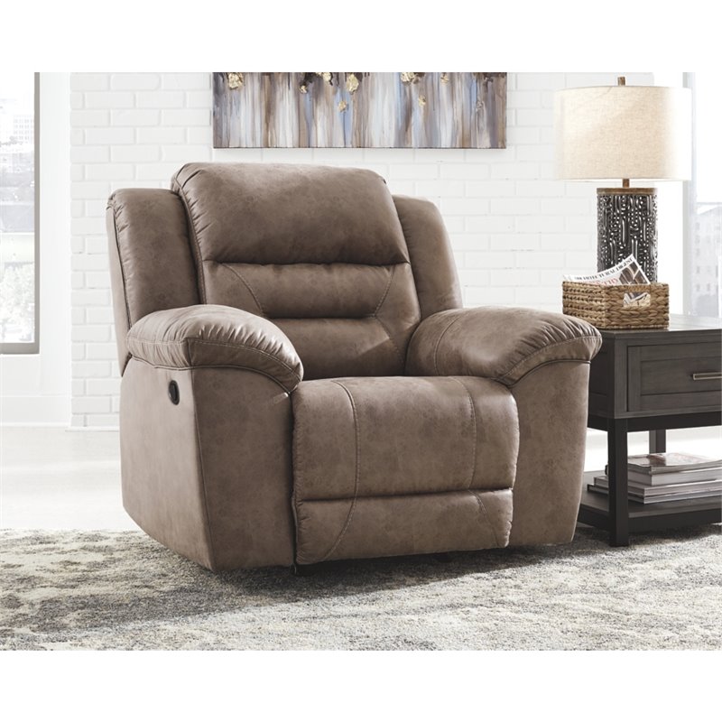 Home Square Set of 2 Contemporary Rocker Recliners in Fossil