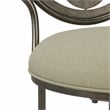 Home Square Set of 3 Metal Upholstered Vanity Stools in Antique Gray