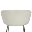 Home Square Set of 3 Contemporary Metal Vanity Stools with White Fabric