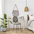 Home Square Set of 2 Metal Upholstered Vanity Stools in Antique Gray
