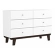 Home Square Set of 3 6-Drawer Dresser & 2 2-Drawer Nightstands in Matte White