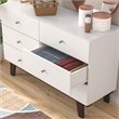 Home Square Set of 3 6-Drawer Dresser & 2 2-Drawer Nightstands in Matte White