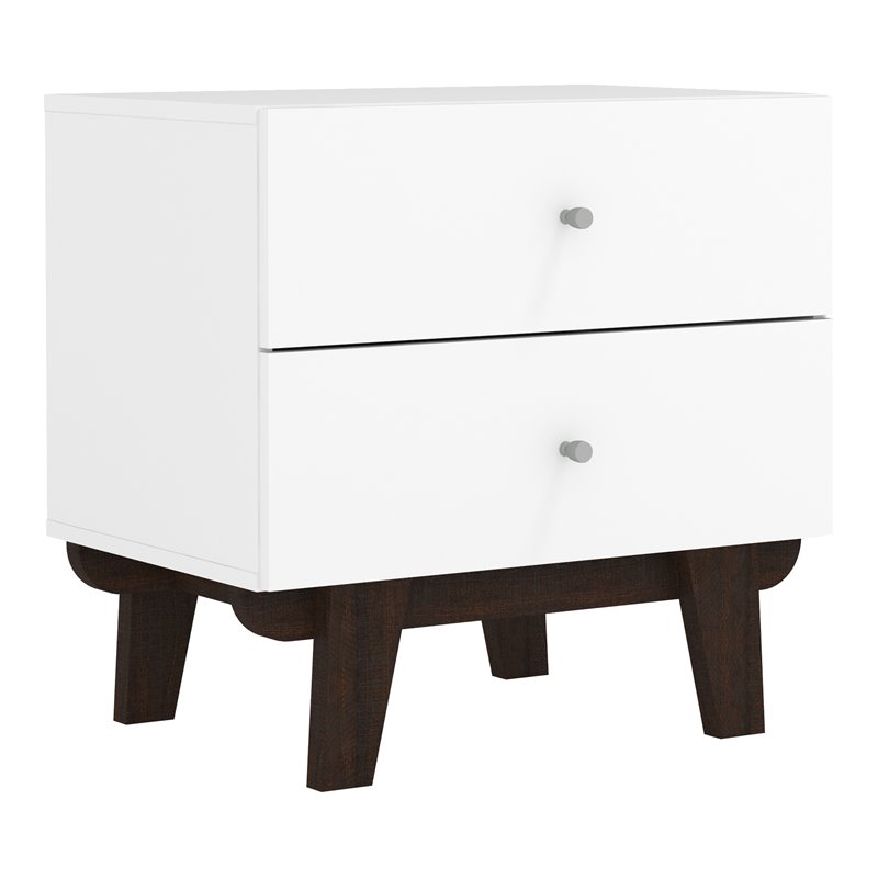 Home Square Set of 2 6-Drawer Wood Dresser & 2-Drawer Nightstand in Matte White