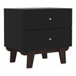 Home Square Set of 2 2-Drawer Wood Nightstands in Matte Black