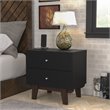 Home Square Set of 2 2-Drawer Wood Nightstands in Matte Black