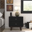 Home Square Set of 2 2-Drawer Wood Nightstands in Matte Black