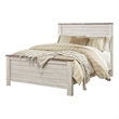 Home Square Set of 2 Queen Panel Bed & 6-Drawer Double Dresser in Whitewash